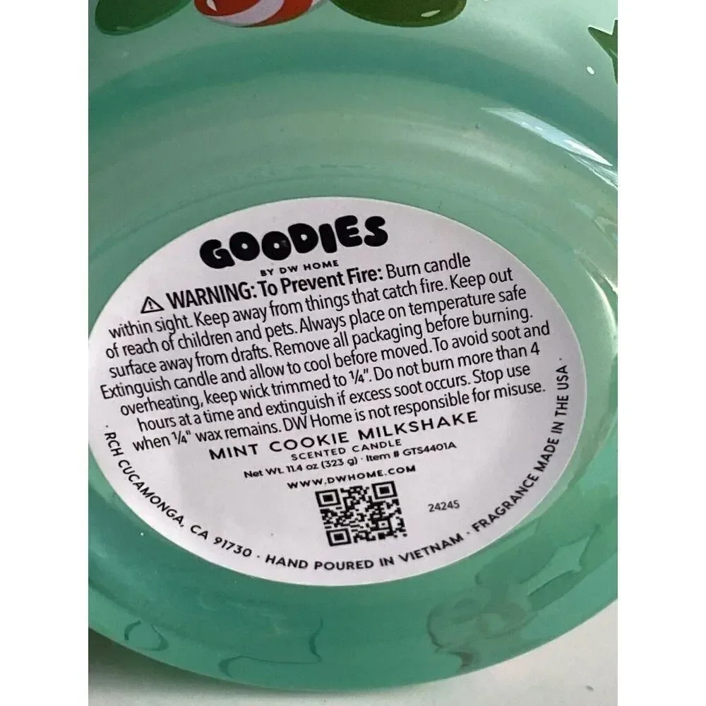 Goodies By DW Home Mint Cookie‎ Milkshake Holiday Scented Candle 11.4 Oz NEW